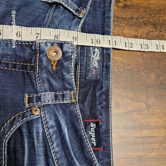 Silver Jeans 29 Suki Bootcut Mid Rise Tummy Control Open Button Flap Western - Picture 11 of 14